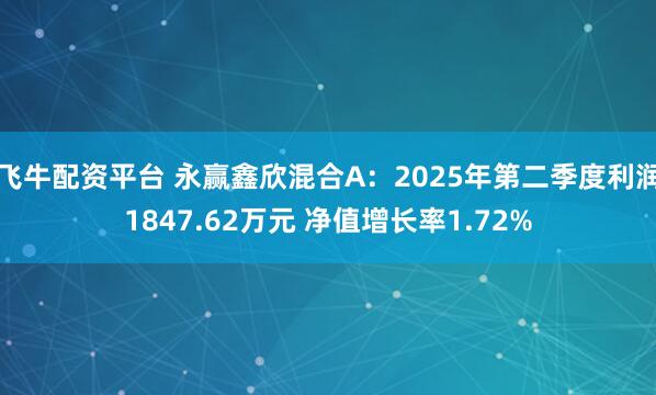 飞牛配资平台 永赢鑫欣混合A：2025年第二季度利润1847.62万元 净值增长率1.72%